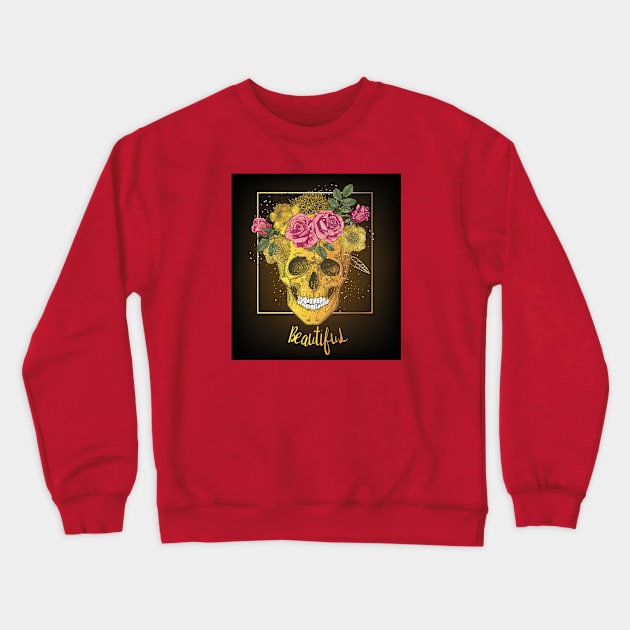 Floral Skull Crewneck Sweatshirt by EveFarb